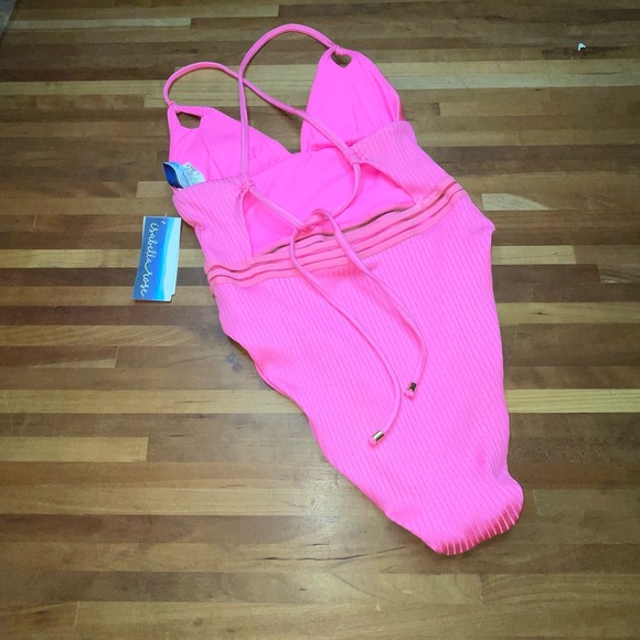 Isabella Rose Queensland High Leg One Piece Swimsuit Pink, Small - Picture 4 of 9
